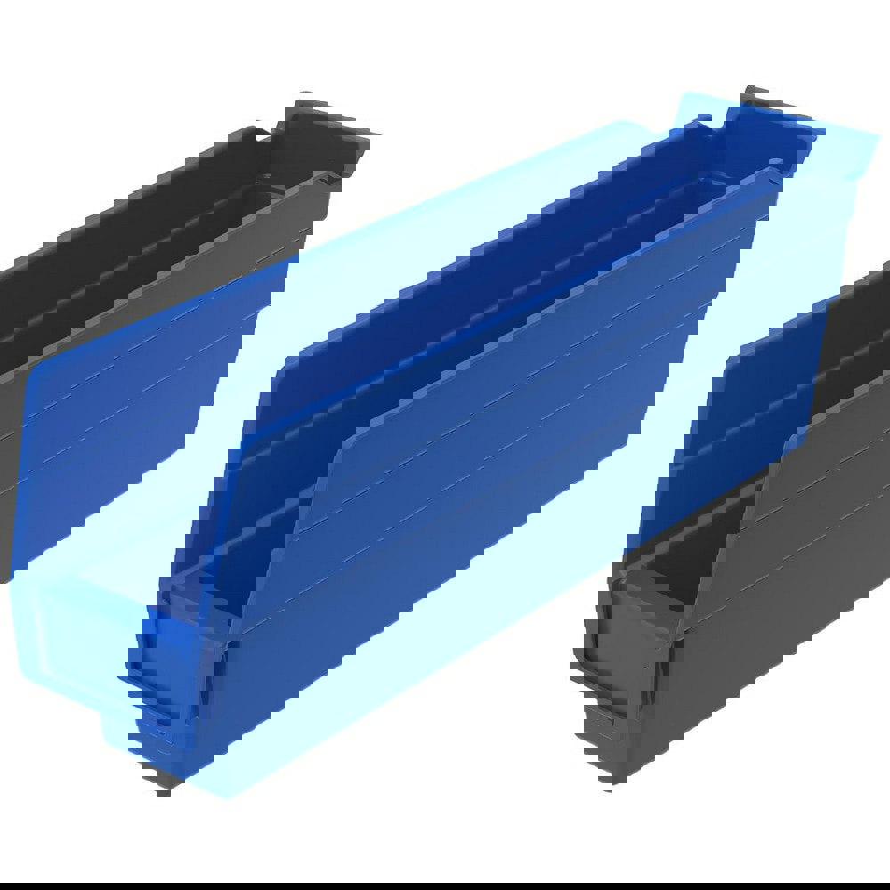 Plastic Hopper Shelf Bin: Blue